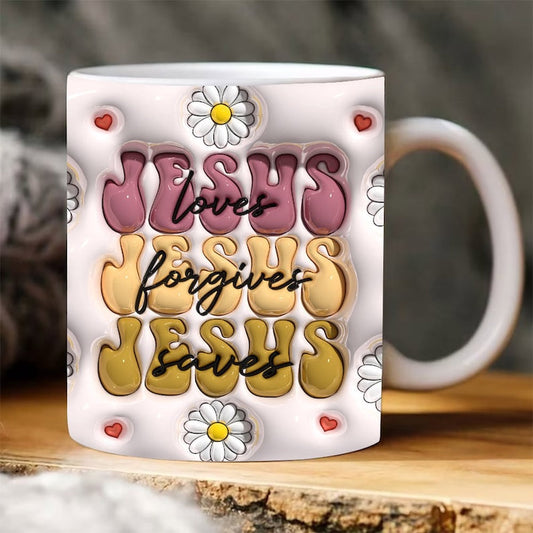 Christian 3D Mug, 3D Christian Bible Verse Inflated Mug, Bible Verse Inflated Mug, 3D Jesus Mug, Religious 3D Mug