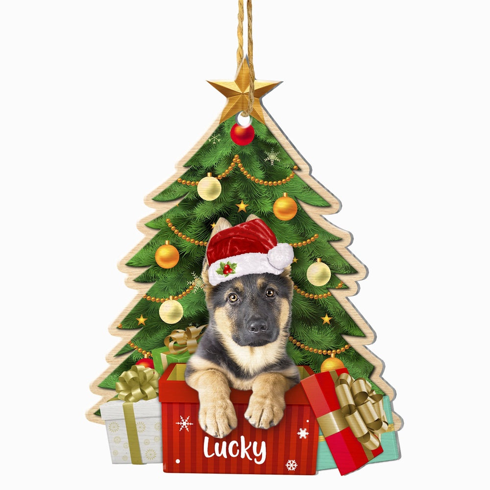 Christmas Dog Ornament, Personalized German Shepherd Christmas Tree Ornament, New Dog Christmas Ornament