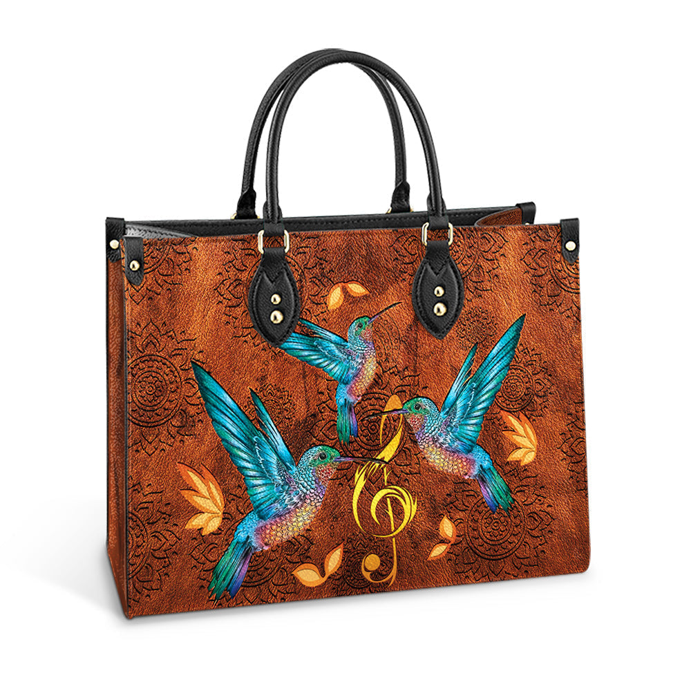 Hummingbird Music Lover Leather Bag, Women's Pu Leather Bag, Best Mother's Day Gifts