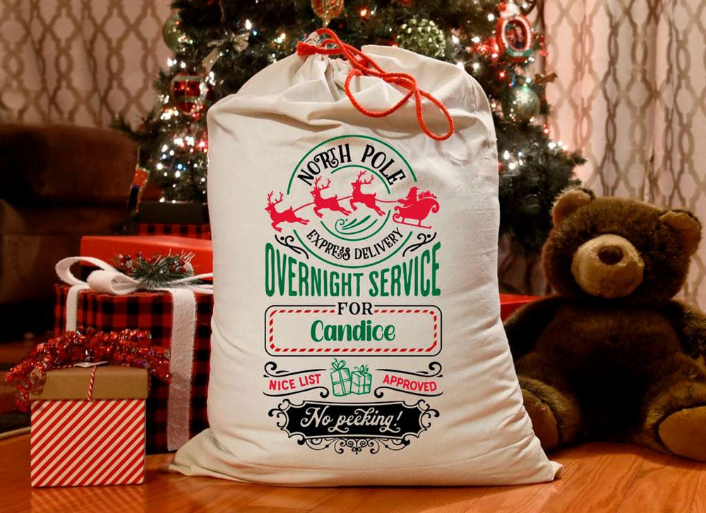 North Pole Overnight Service Christmas Sack, Gift For Chidren, Christmas Bag Gift, Christmas Gift 2023