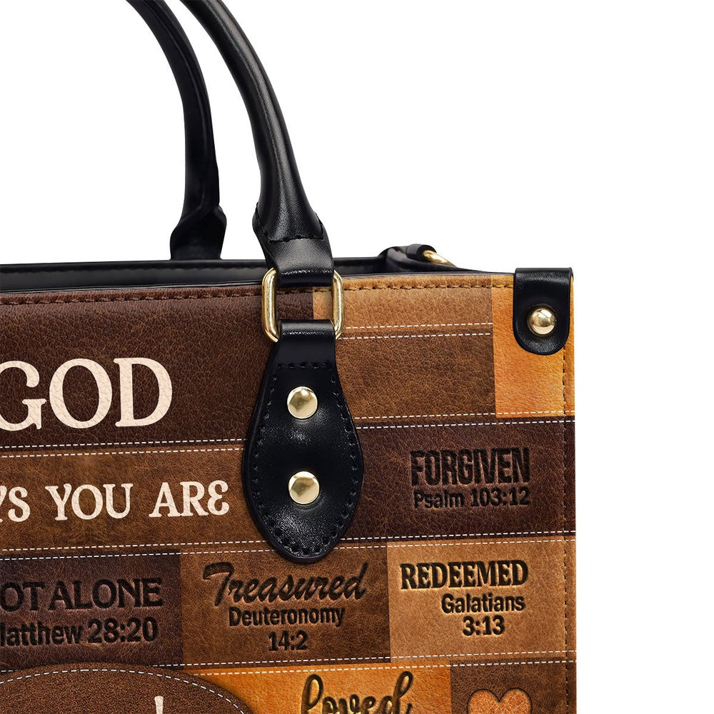 Personalized Christian Leather Bag, God Says I Am Leather Handbag Gift For Her, Faith Handbag