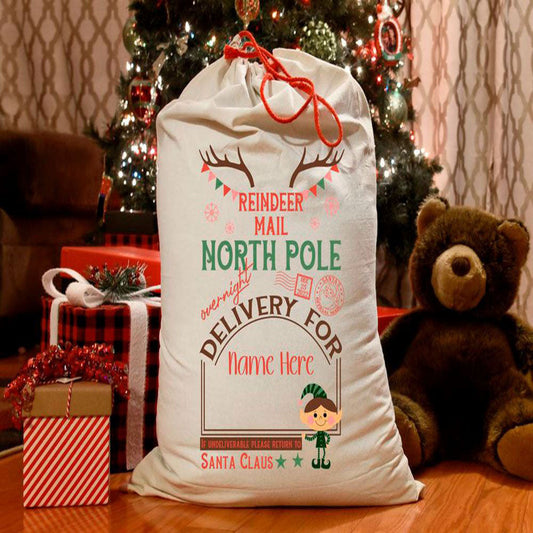 Reindeer Mail with Elf Christmas Sack, Gift For Chidren, Christmas Bag Gift, Christmas Gift 2023